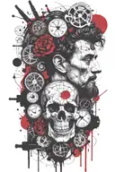 marcus aurelius and memento mori tattoo design idea