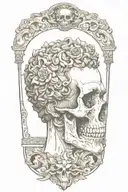 marcus aurelius and skull tattoo design idea