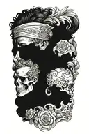 marcus aurelius and skull surrounded tattoo design idea