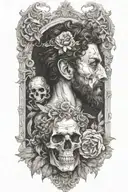 marcus aurelius skull memento mori tattoo design idea
