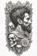marcus aurelius skull memento mori tattoo design idea