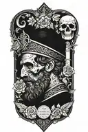 marcus aurelius and memento mori tattoo design idea