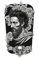 marcus aurelius and memento mori tattoo design idea
