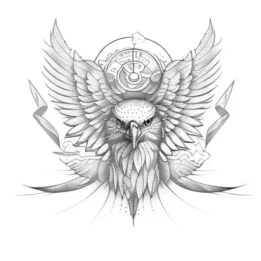 gym and eagle wings tattoo design idea
