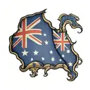 australian flag waving tattoo design idea