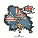 australian flag waving tattoo design idea