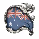 australian flag waving tattoo design idea