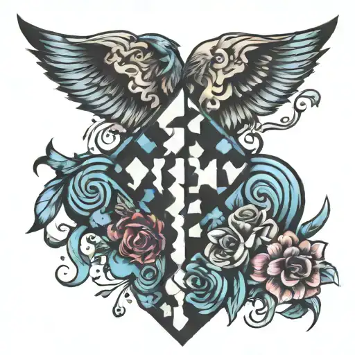Brent Sarah in crossword puzzle tattoo design idea