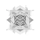 Geometric pattern with hidden initials of sister in law's name tattoo design idea