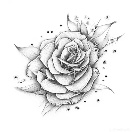 flowers with the name John as the stem tattoo design idea