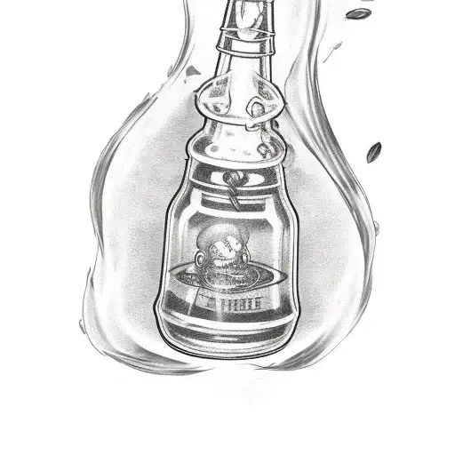 A tattoo machine shaped like a beer bottle tattoo design idea