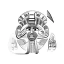 Ancient Egypt Hieroglyphs with Jasmine ivy tattoo design idea