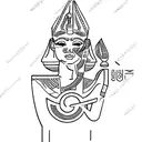 Ancient Egypt Hieroglyphs with Jasmine ivy tattoo design idea