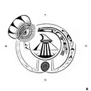 Ancient Egypt Hieroglyphs with Jasmine ivy tattoo design idea