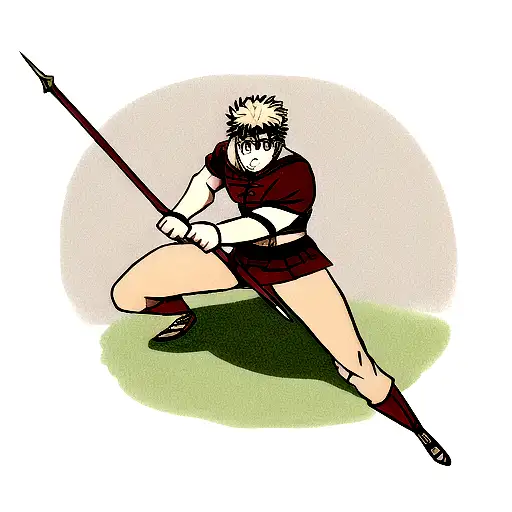 roman with spear  tattoo design idea