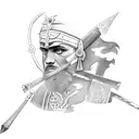 roman with spear  tattoo design idea