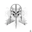 roman with spear  tattoo design idea