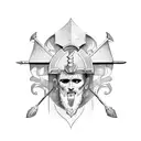 roman with spear  tattoo design idea