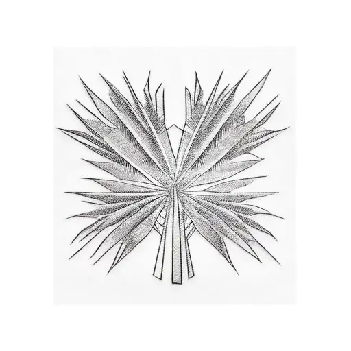 super modern palm leaves for a throat tattoo tattoo design idea