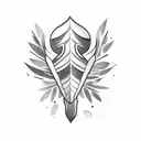 Palm Leaves shape of a throat tattoo design idea