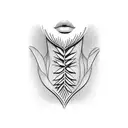 Palm Leaves shape of a throat tattoo design idea