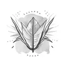 Palm Leaves shape of a throat tattoo design idea