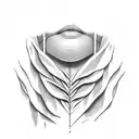 Palm Leaves on a throat tattoo design idea