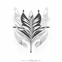 Palm Leaves on a throat tattoo design idea