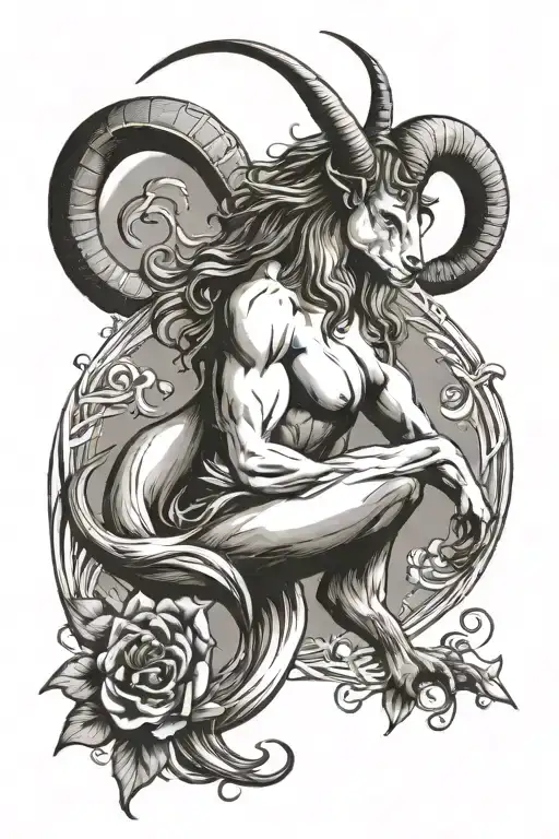 Capricorn star sign and date 31/12/1974, then follow with a name John Dowd with RIP and date 17/12/1985, then name Ella  tattoo design idea