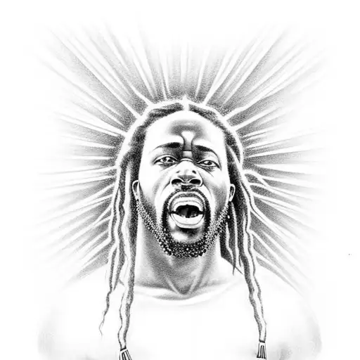 African American Jesus Christ with dreads tattoo design idea