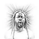 African American Jesus Christ with dreads tattoo design idea