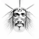 African American Jesus Christ with dreads tattoo design idea