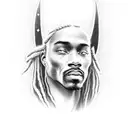 African American Jesus Christ with dreads tattoo design idea