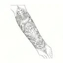 dark goth patterned arm sleeve tattoo design inspired in the berserk anime theme tattoo design idea