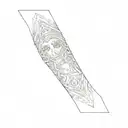 dark goth patterned arm sleeve tattoo design inspired in the berserk anime theme tattoo design idea