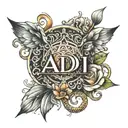 Name "Adi" tattoo design idea