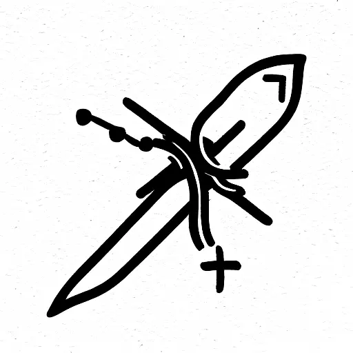 needle and thread tattoo design idea