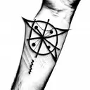 needle and thread tattoo design idea