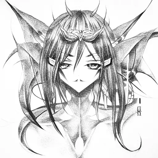 anime, demon tattoo design idea