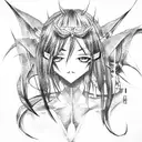 anime, demon tattoo design idea