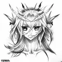 anime, demon tattoo design idea