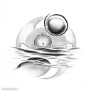 Create a tattoo featuring a sun and moon intertwined with music notes to represent the client's love for music and travel tattoo design idea