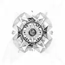 Black and white, compass, butterflies, sunflowers, Hastings pier, the sea and triangles and line.  tattoo design idea