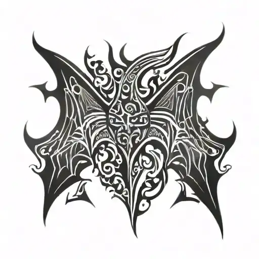 bat wings tattoo design idea