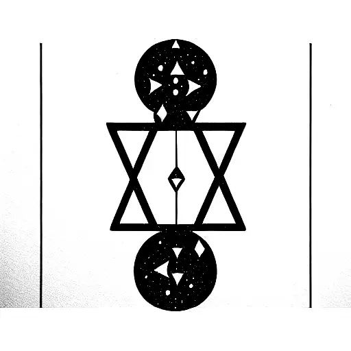 cosmic hourglass tattoo design idea