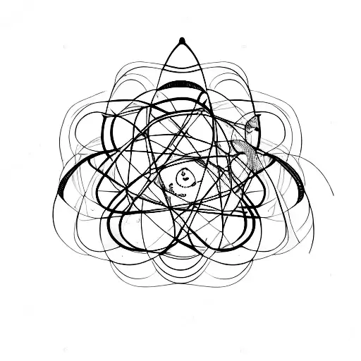 Quantum entanglement 2 electrons tattoo design idea