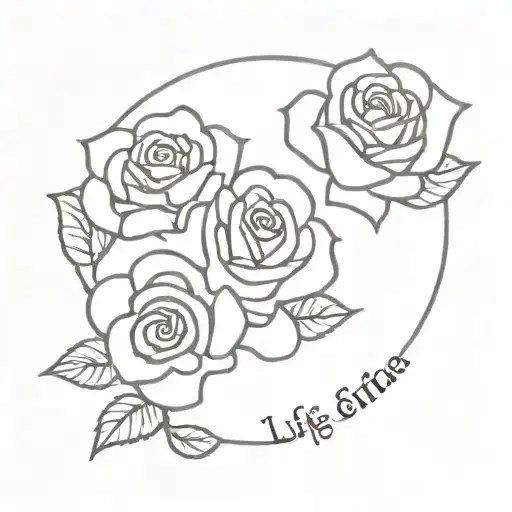 if you had life eternal with rose and pawprint tattoo design idea