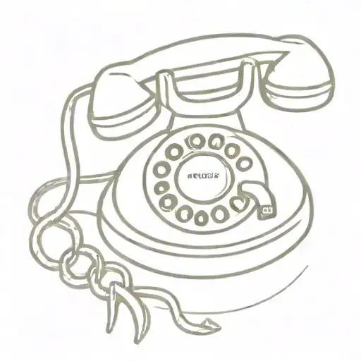 rotary vintage phone with a sun in the  tattoo design idea