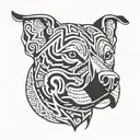 Pitbull  tattoo design idea