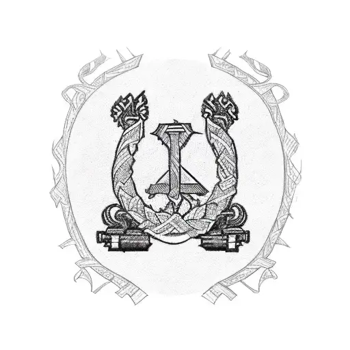 forearm Ukrainian vyshyvanka weave with Donetsk region symbol tattoo design idea